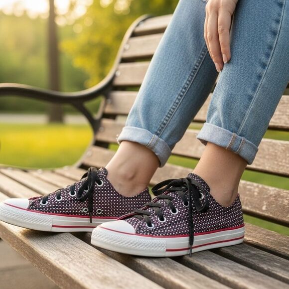 Converse Shoes - Converse Black and Red Sneakers M4W6